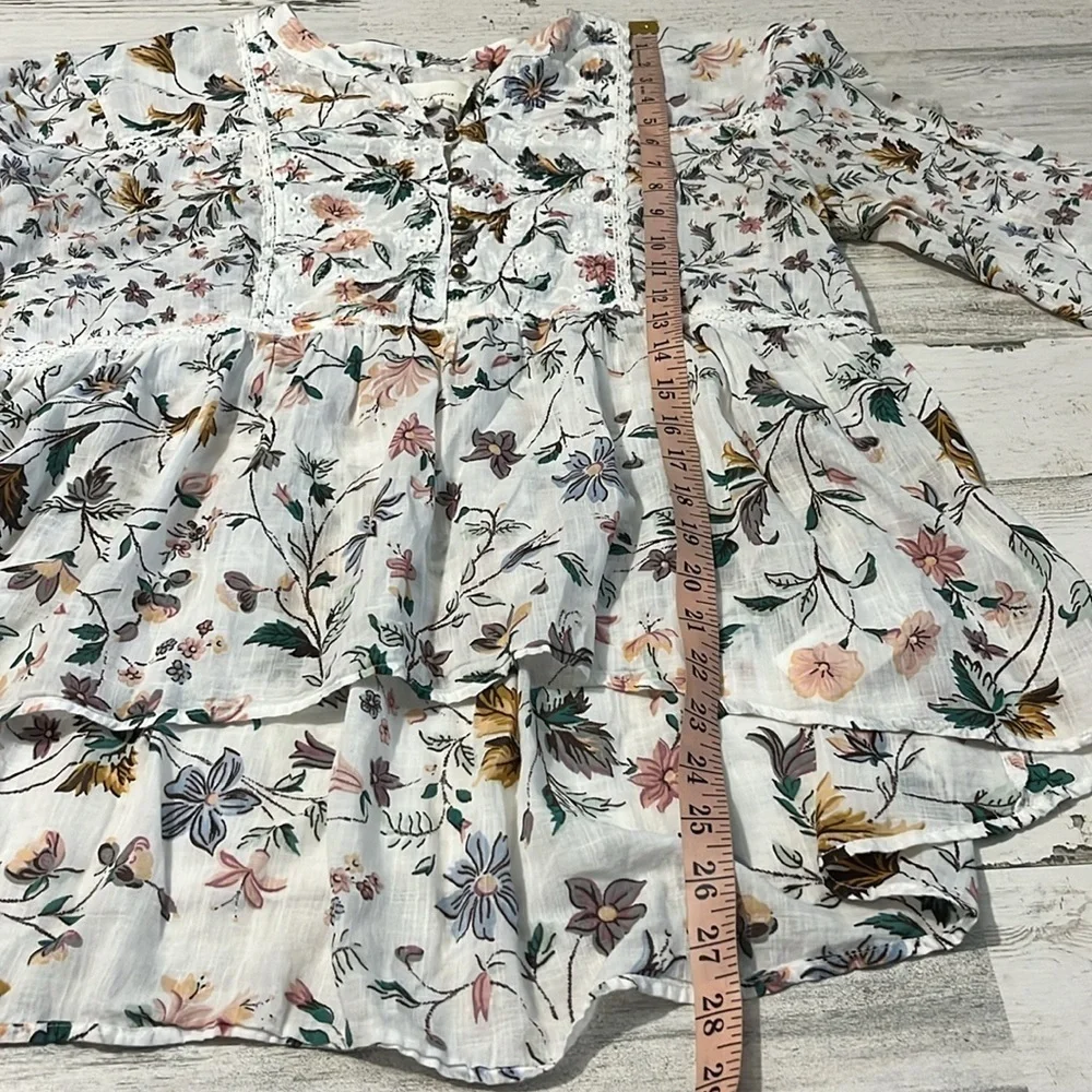 Anthropologie Genevra Lace Trim Peasant Blouse Size Small - Picture 11 of 13